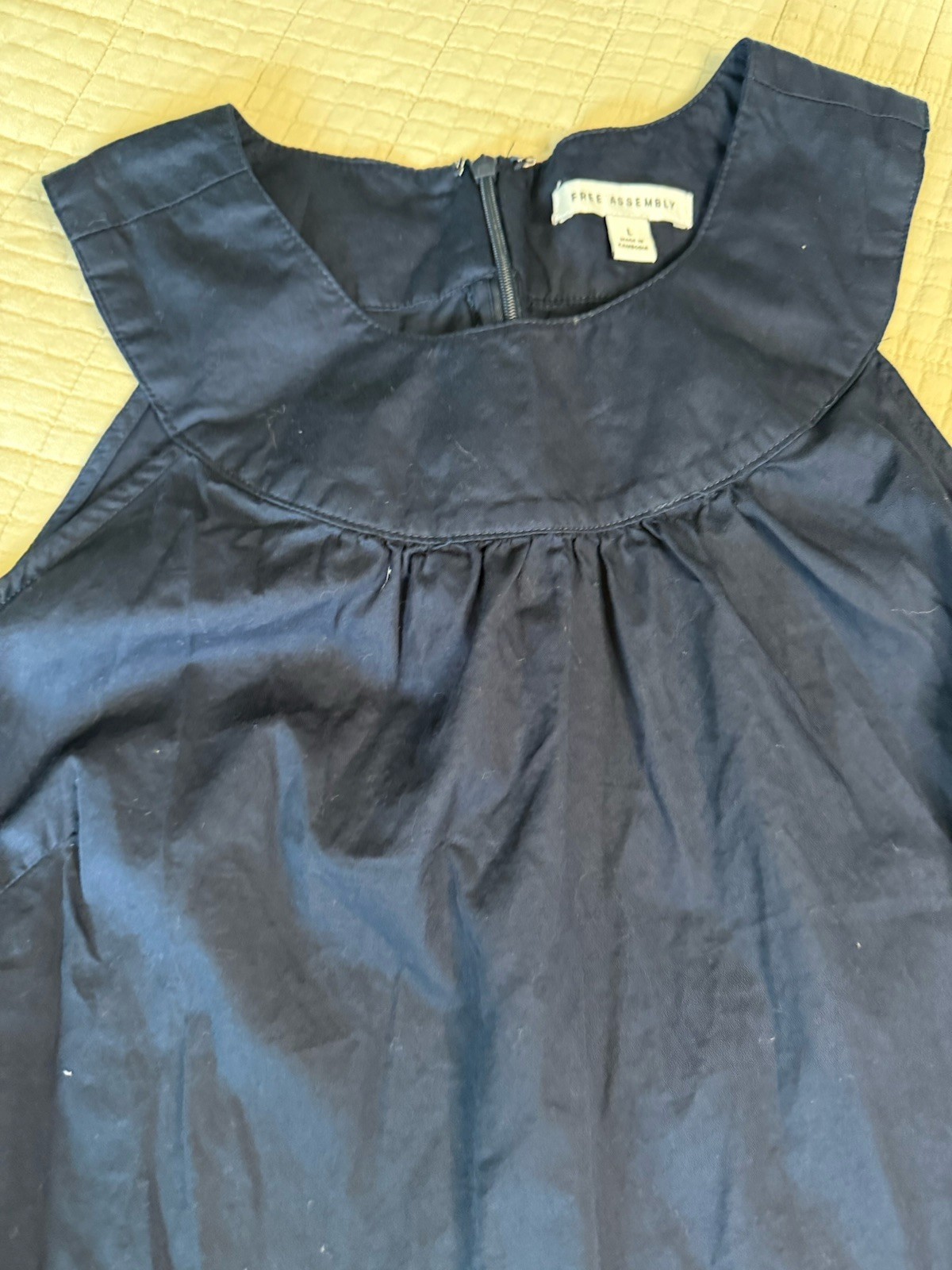 Free Assembly Large Belted Sleeveless Shift Dress Dark Blue Navy No Belt