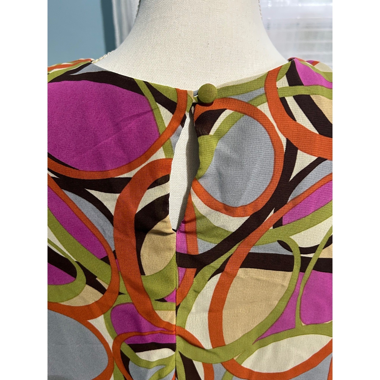 JBS Ltd Womens Retro Geometric Circle Print Halter Shift Dress Multicolor 14