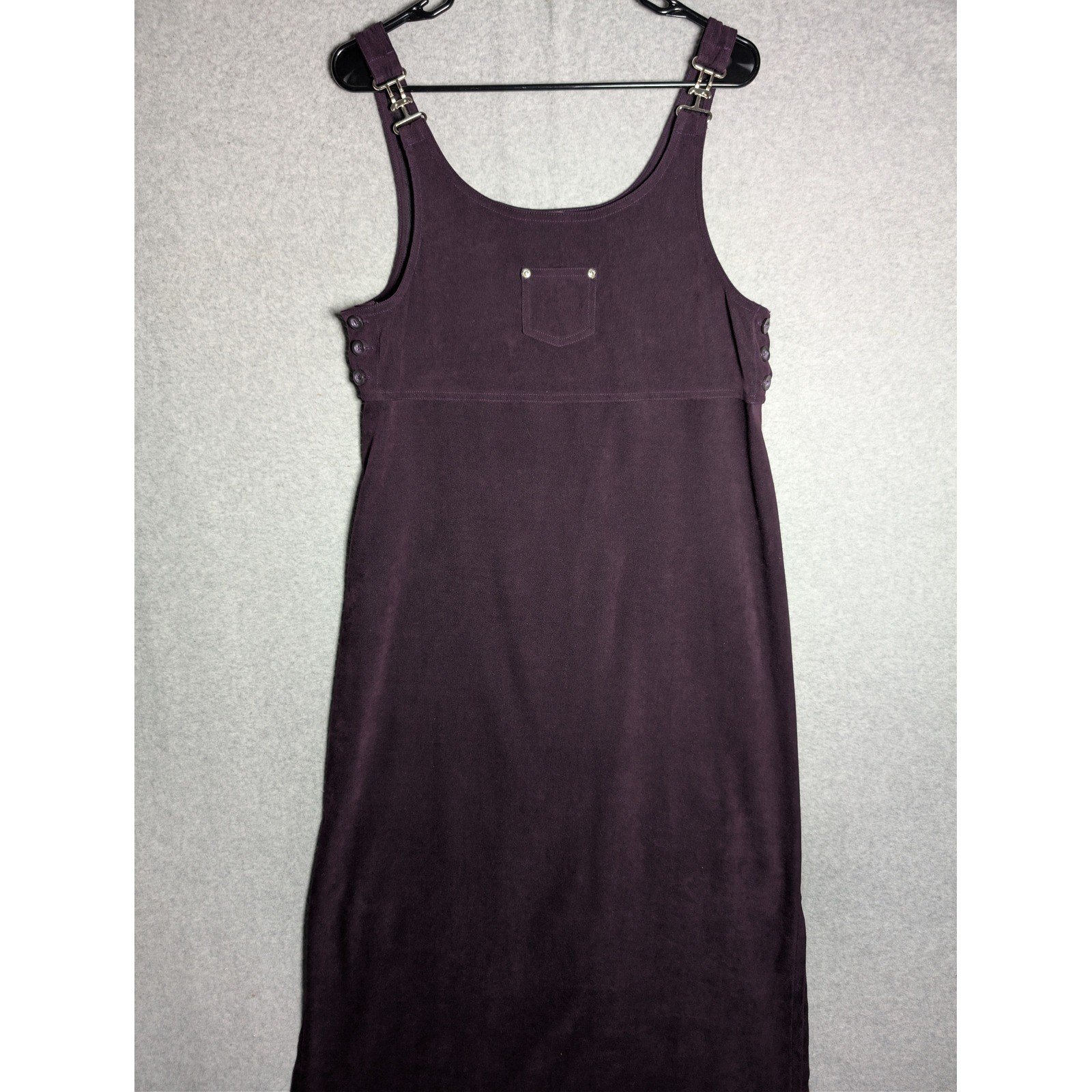 Pinafore Maxi Dress Medium Dark Purple Whimsigoth Sleek 90s Style Side Slits VTG