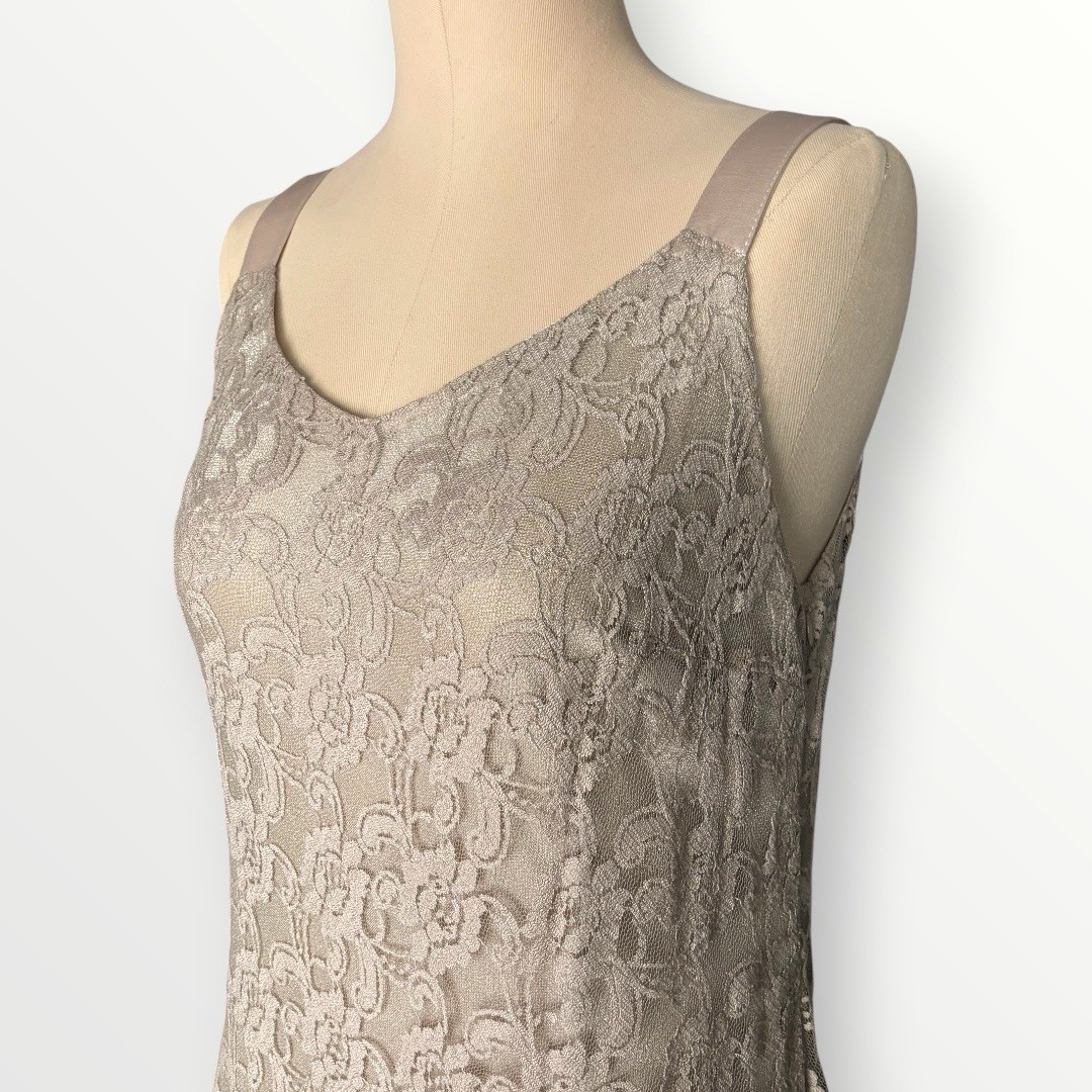 VTG Spencer Alexis Full Lace Metallic Romance Whimsy Silk Blend Formal Gown 2XLP