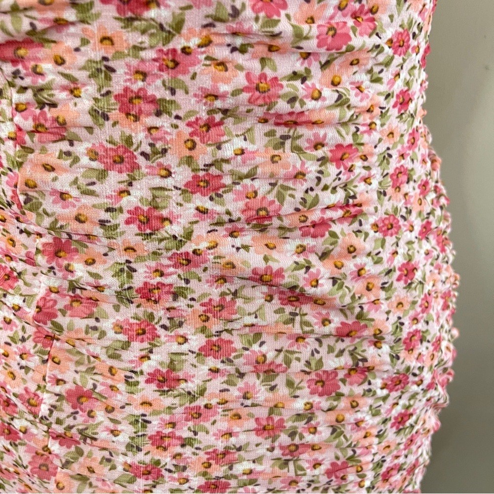 MISCREANTS x REVOLVE Cupid Ruched Mini Dress in Dusty Rose Ditsy Floral