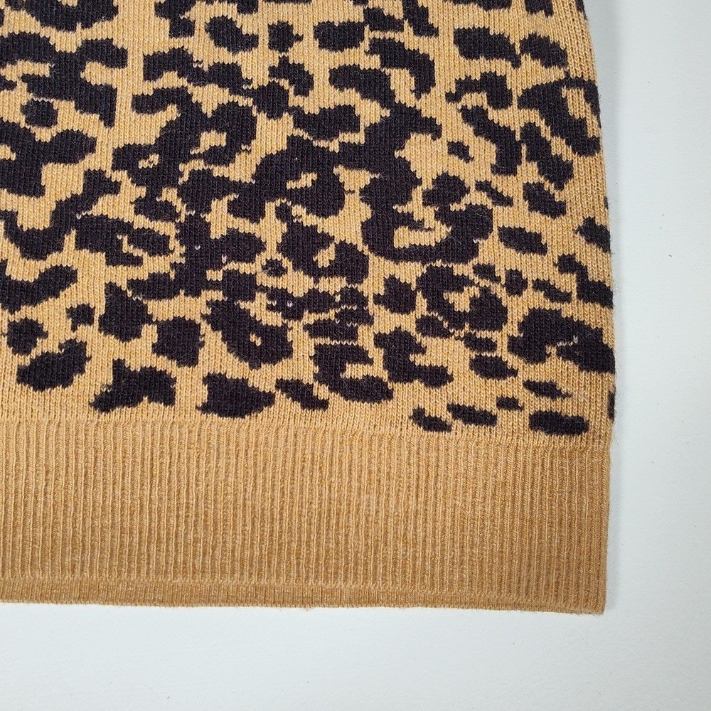 NWT LOFT Animal Cheetah Print Wool Blend Sweater Dress XS