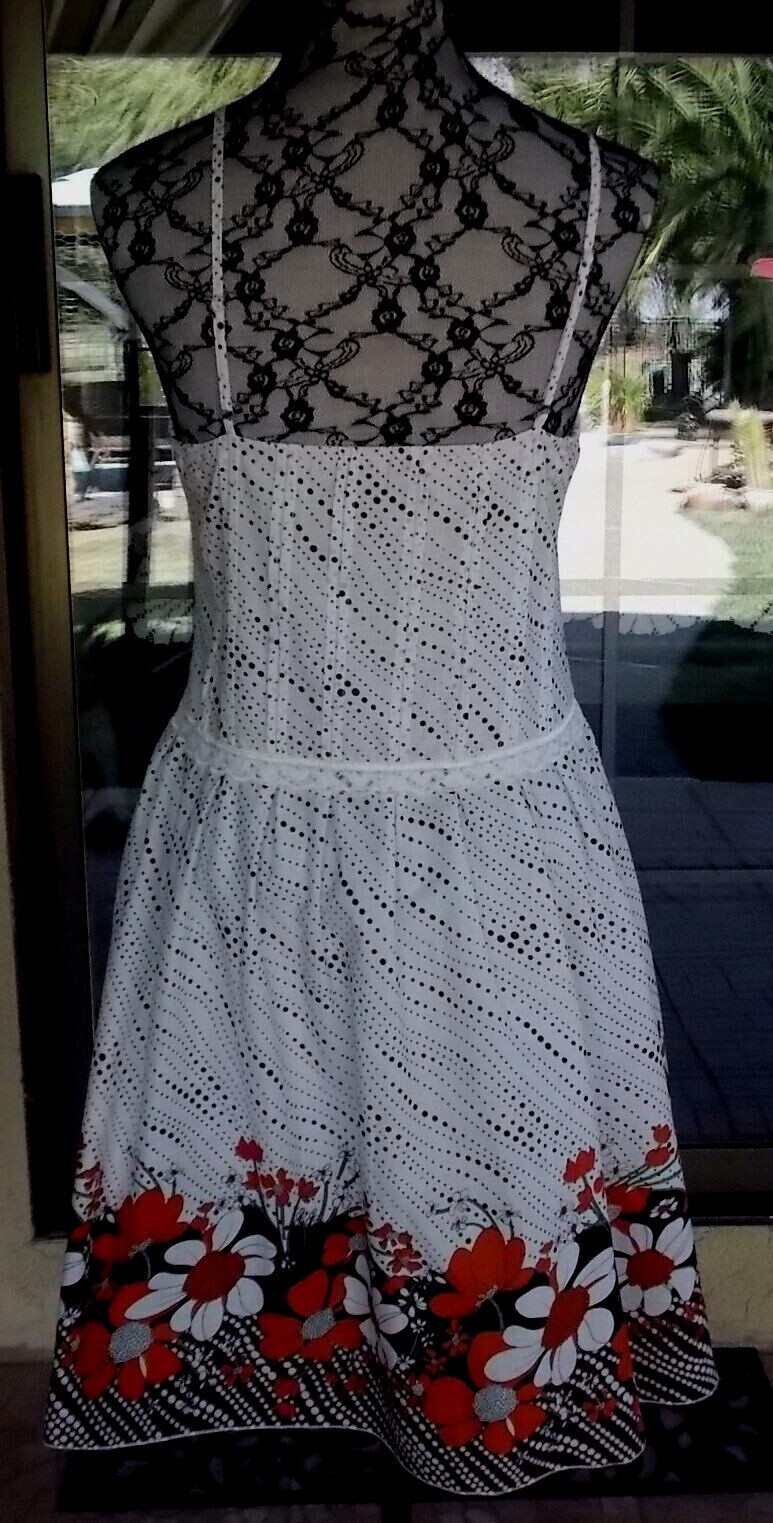 Lined Dropped Waist Adjustable Straps New Summer Dress Sz. S