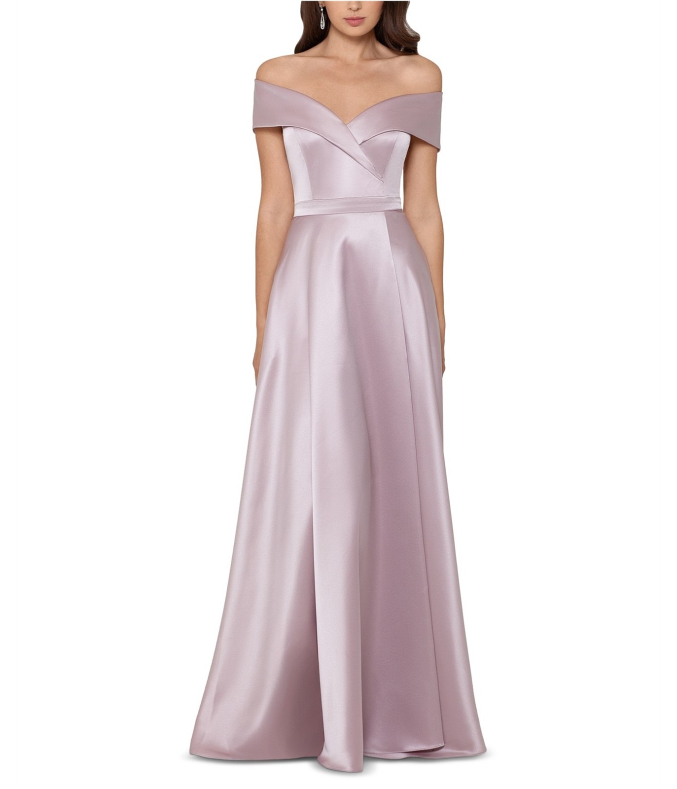 XSCAPE Womens Front Pocket Gown A-line Dress, mauve, 6