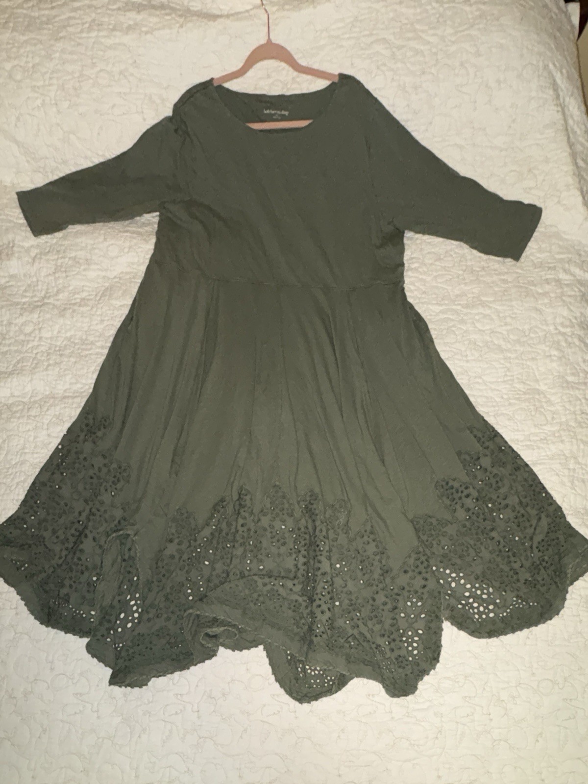 Soft Surroundings $129 Basil Green Casablanca Dress Sz 3X 22 24 EUC Worn Once