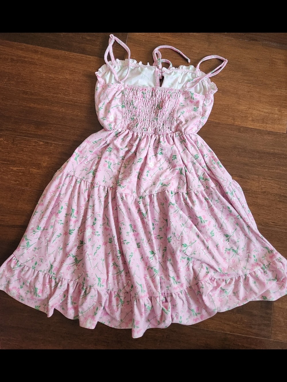 Ardene Floral Pink Babydoll Cami Ruffled Mini Dress Size Small