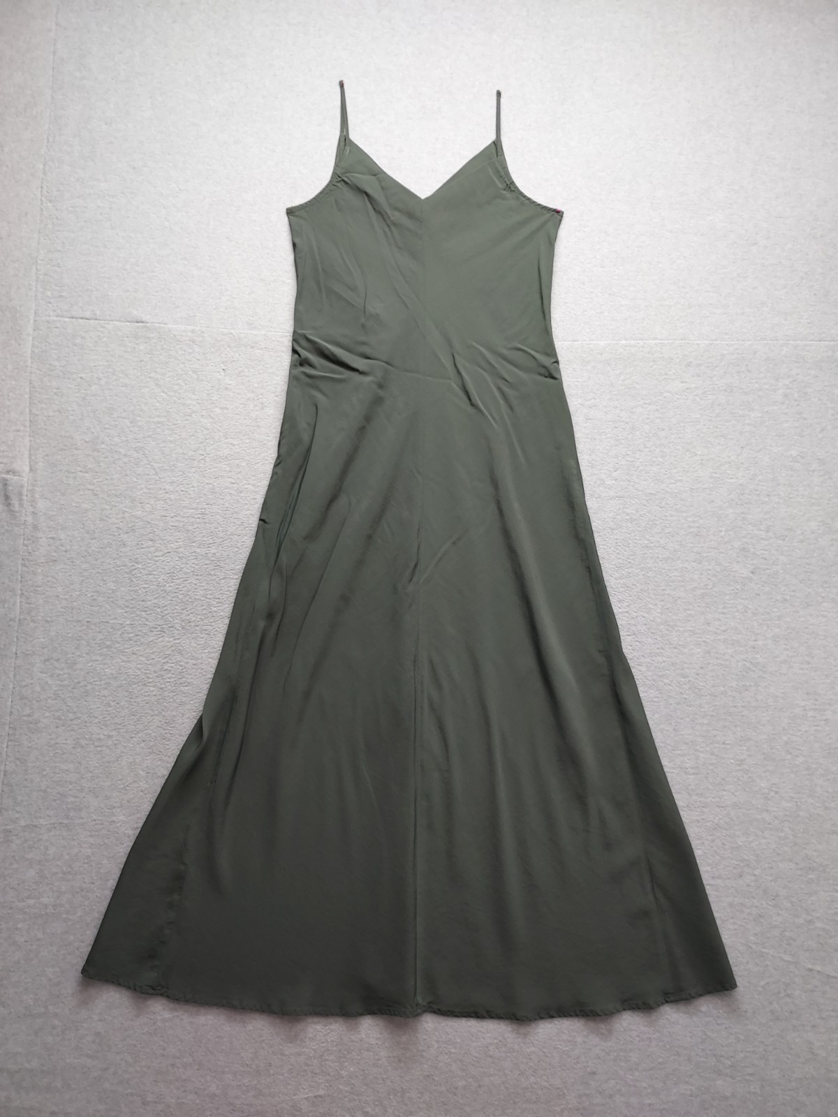 Scanlan Theodore Women Maxi Dress 6 Green Straps V Neck 100% Viscose Cocktail
