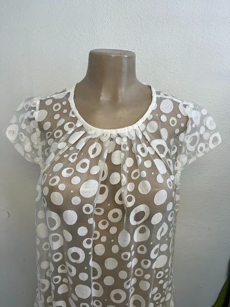 Gershon Bram Viscose Blend Sheer Short Sleeve Mini A-Line Relaxd fit size XL NWT