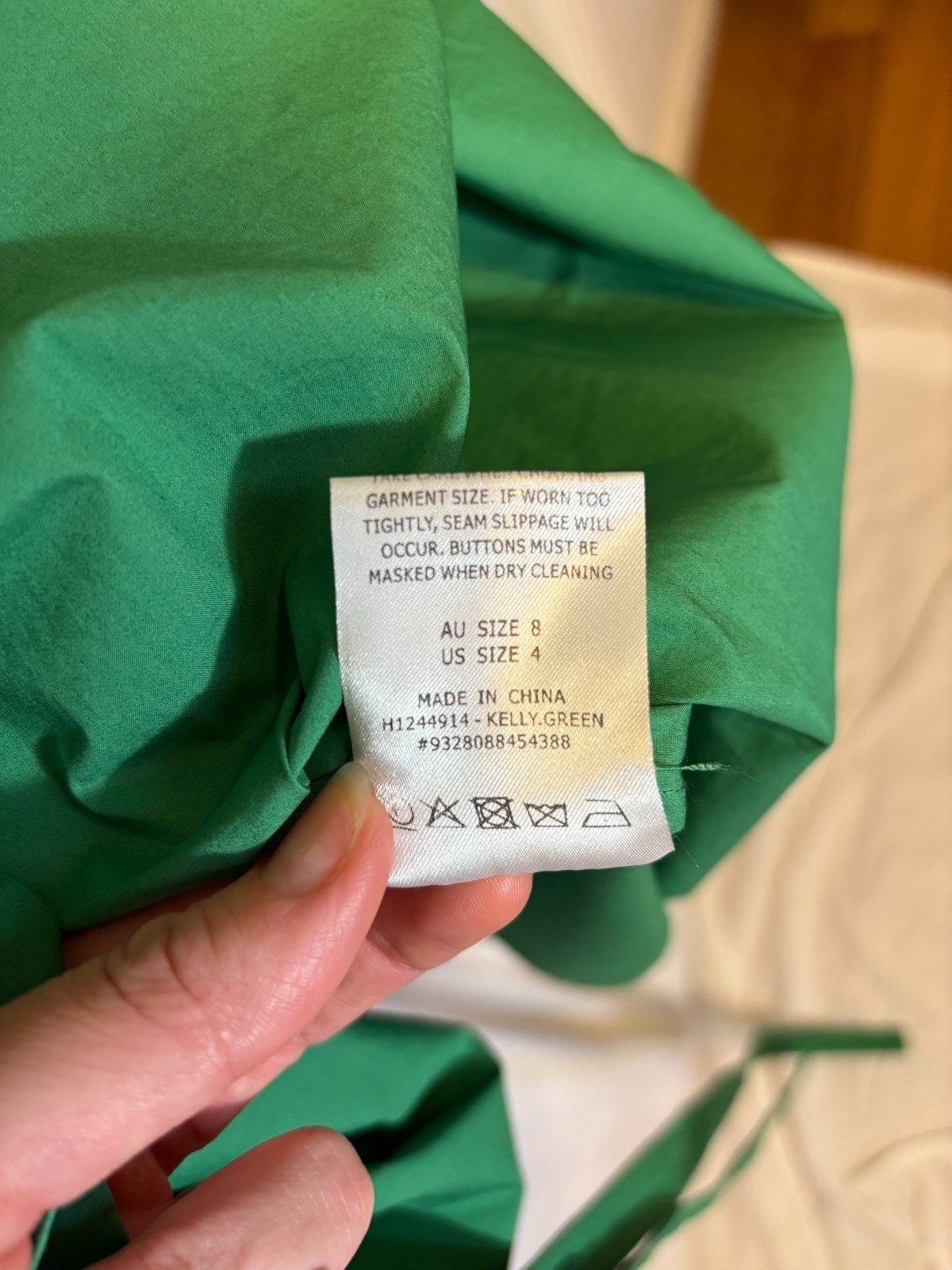 Scanlan Theodore Kelly Green Cotton Poplin Midi Dress Size 8 / US4