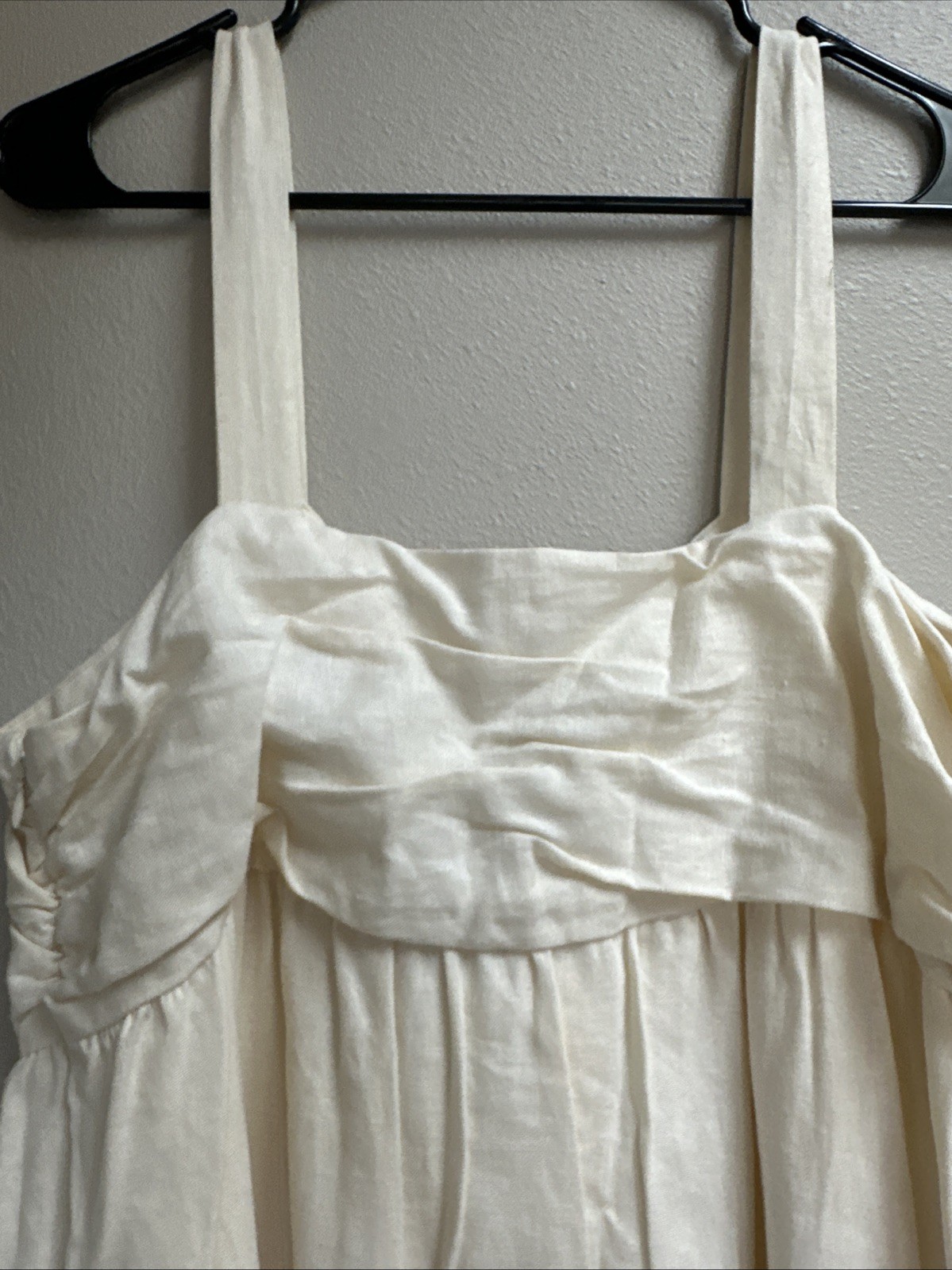 NWT Who What Wear Women’s Linen Dress XL Portrait Summer Vacation Beach Cream