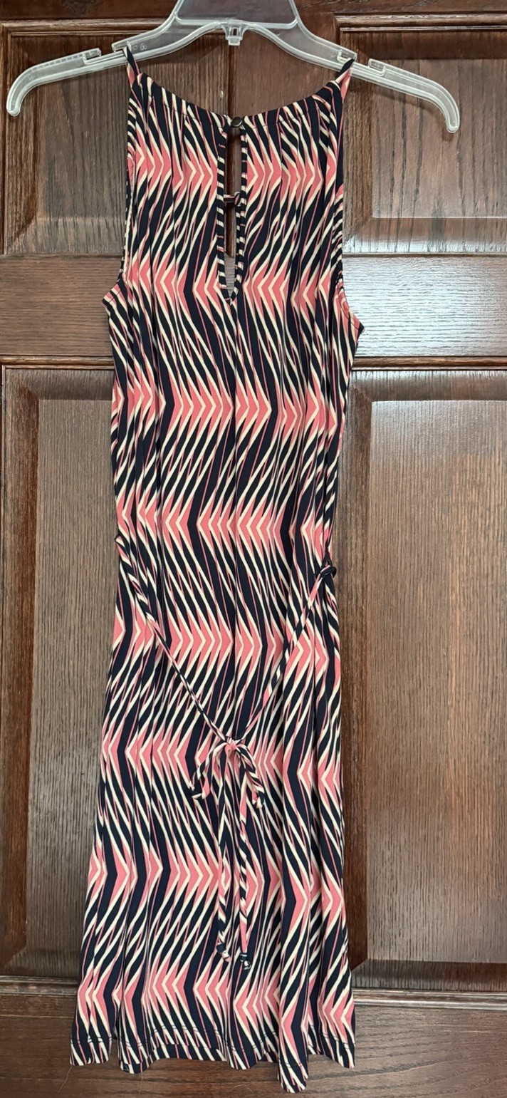 Banana Republic Womens Halter Neck Drawstring Waist Keyhole Dress Size Small S