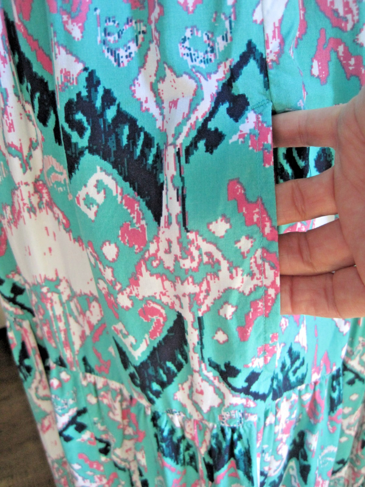 Crown & Ivy Sleeveless Tiered Turquoise Ruffled Beach Vacation Cruise Dress Sz M
