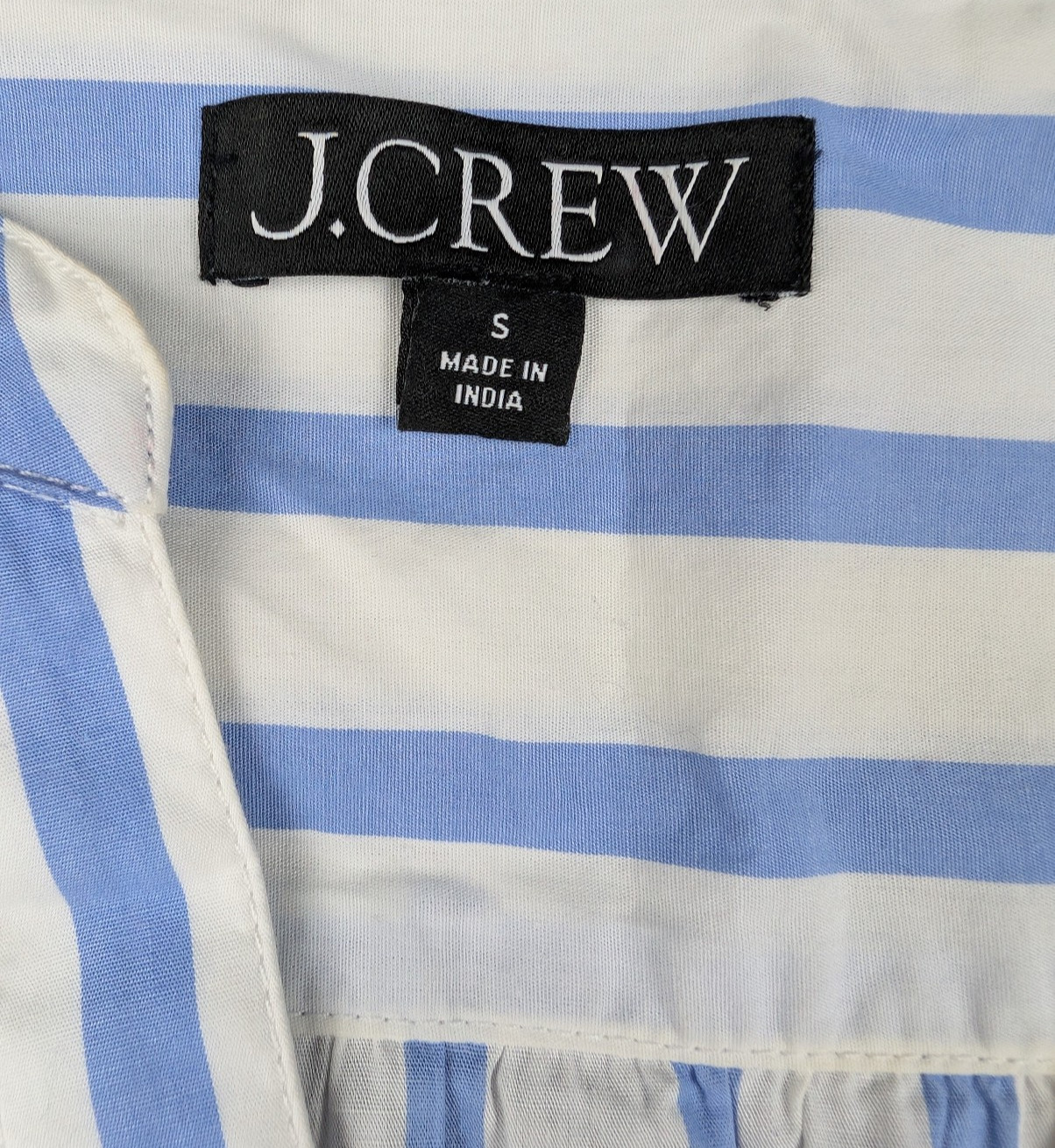 J Crew Dress Womens Small Tiered Poplin Mini Barrie Stripe Preppy Nautical Beach