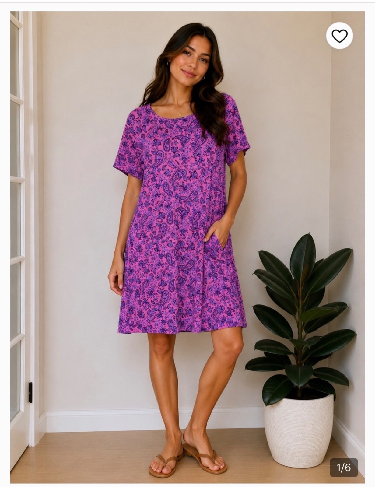 J.Jill Wearever Pink Purple Paisley Shift Dress