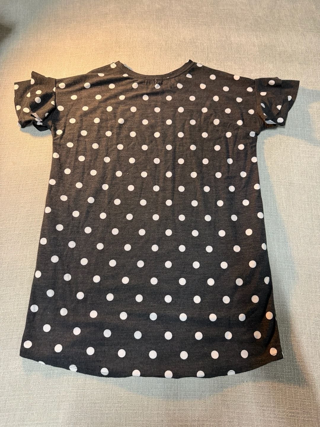 CHERISH Women’s Gray Polka Dot Short Sleeve Mini Tunic Dress