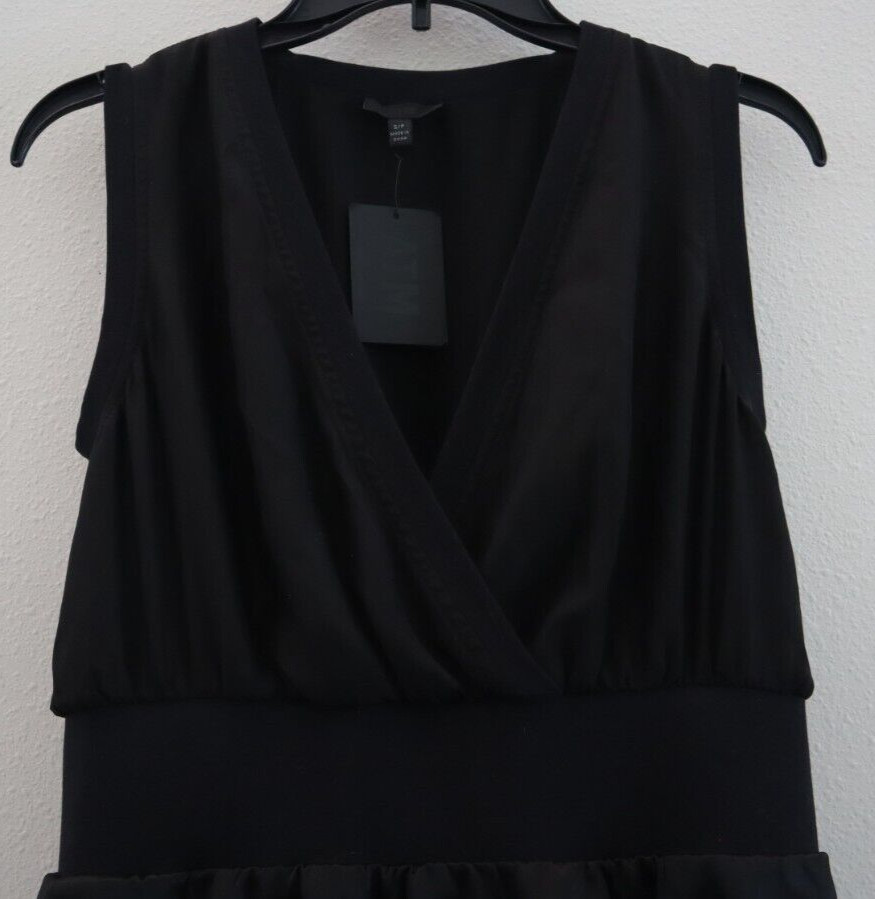 ATM x Anthony Thomas Melillo Women’s Sz S Black Silk Surplice Mini Dress $475