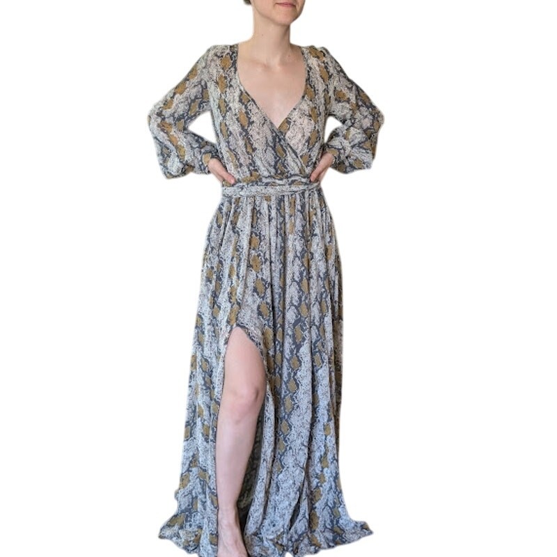 OLIVACEOUS | Women’s Medium Sheer Billowing Maxi Dress Wrap Fairycore BOHO