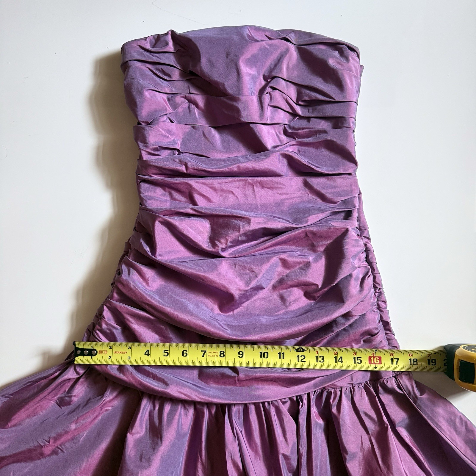 Betsey Johnson Purple/Mauve Strapless Taffeta Mini Mermaid Cocktail Dress