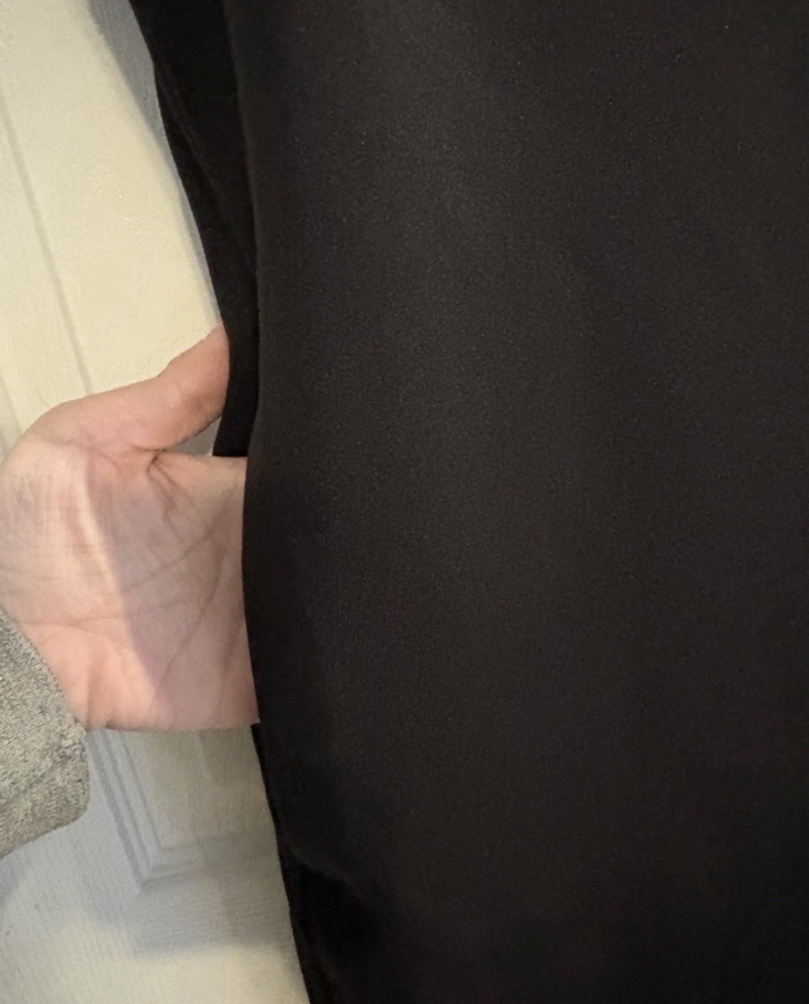 Women’s Black Solid Sleeveless Round Neck Pullover Maxi Dress XL Pockets Slits