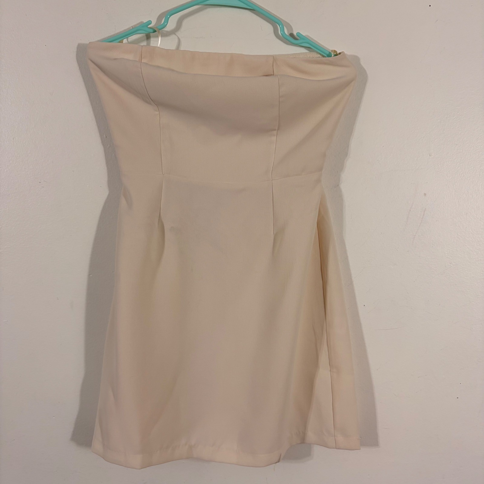 Song of Style Strapless Mini Dress Womens M Cream Smocked Back REVOLVE