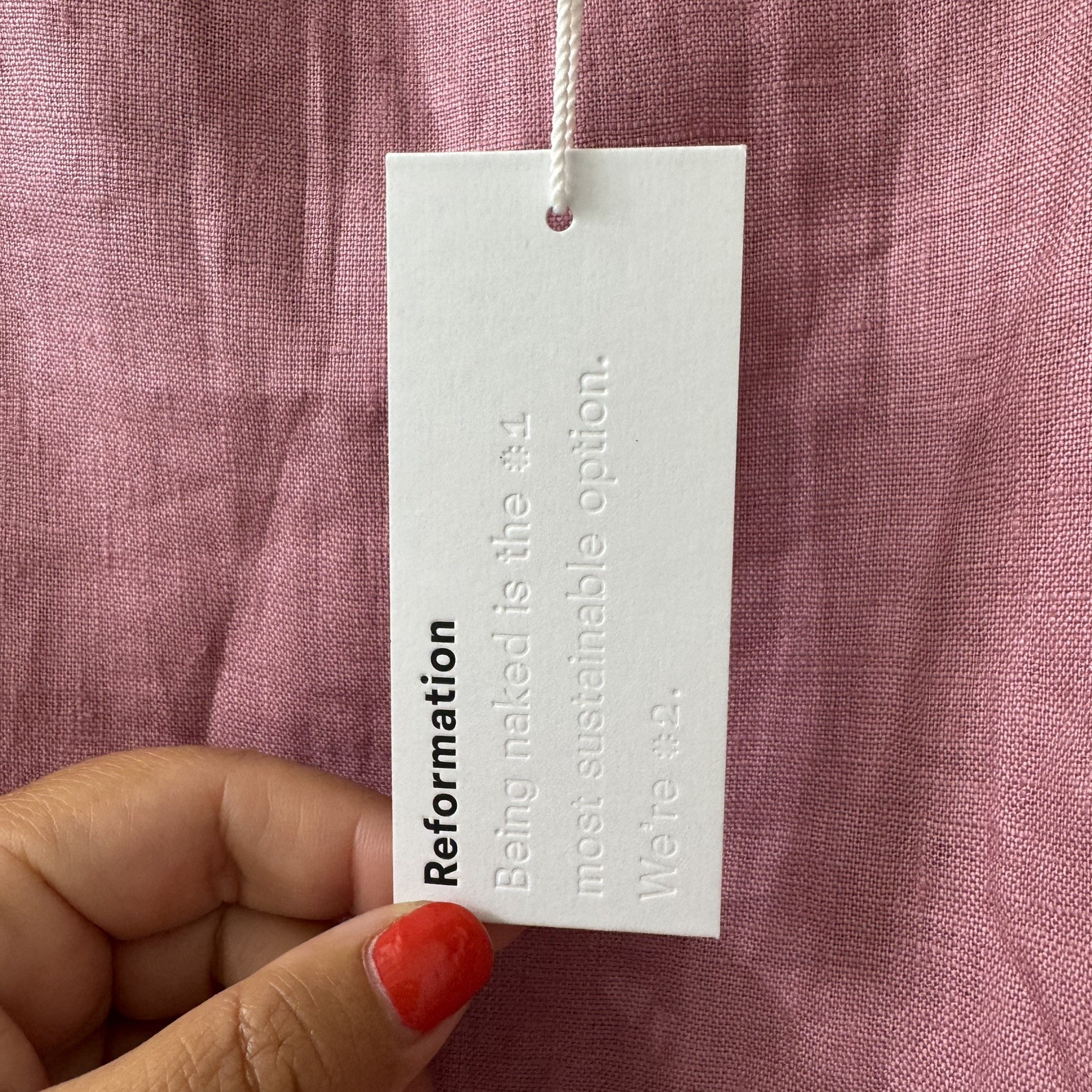 NWT Reformation Aubree 100% Linen Dress ROSE PETALS Pink Mini Dress Size Small