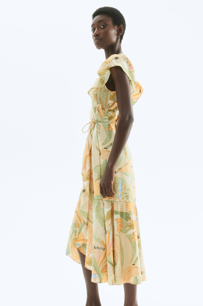 NWT H&M PATTERNED WRAP-FRONT DRESS