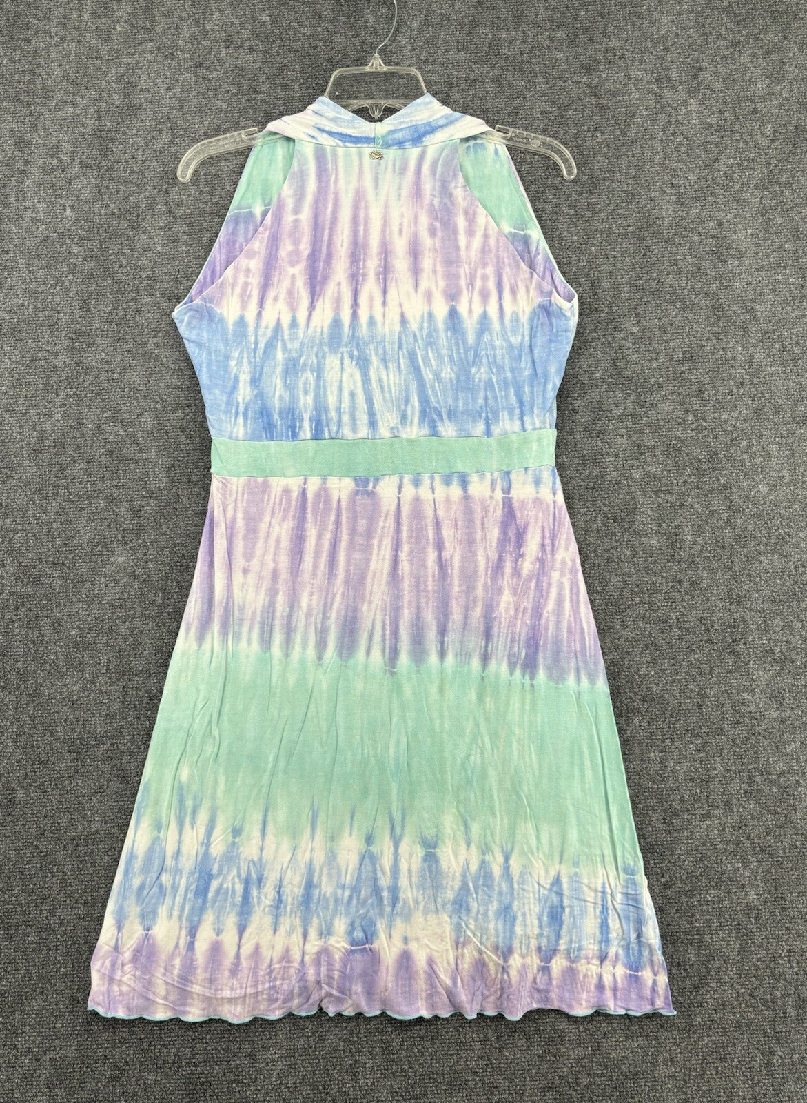Zen Knits Tie Dye Dress Medium Boho Purple Green Blue Fairy Hippie Beachy