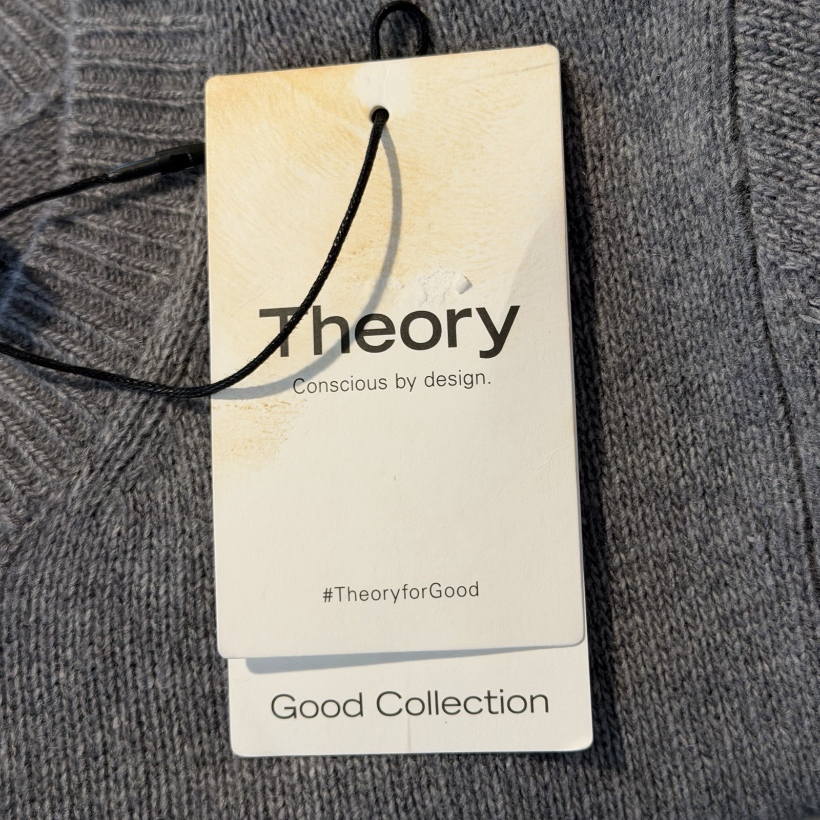 Theory Grey Wool & Cashmere Blend Fabric -SZ M- Short Sleeve Knit Dress Stretch