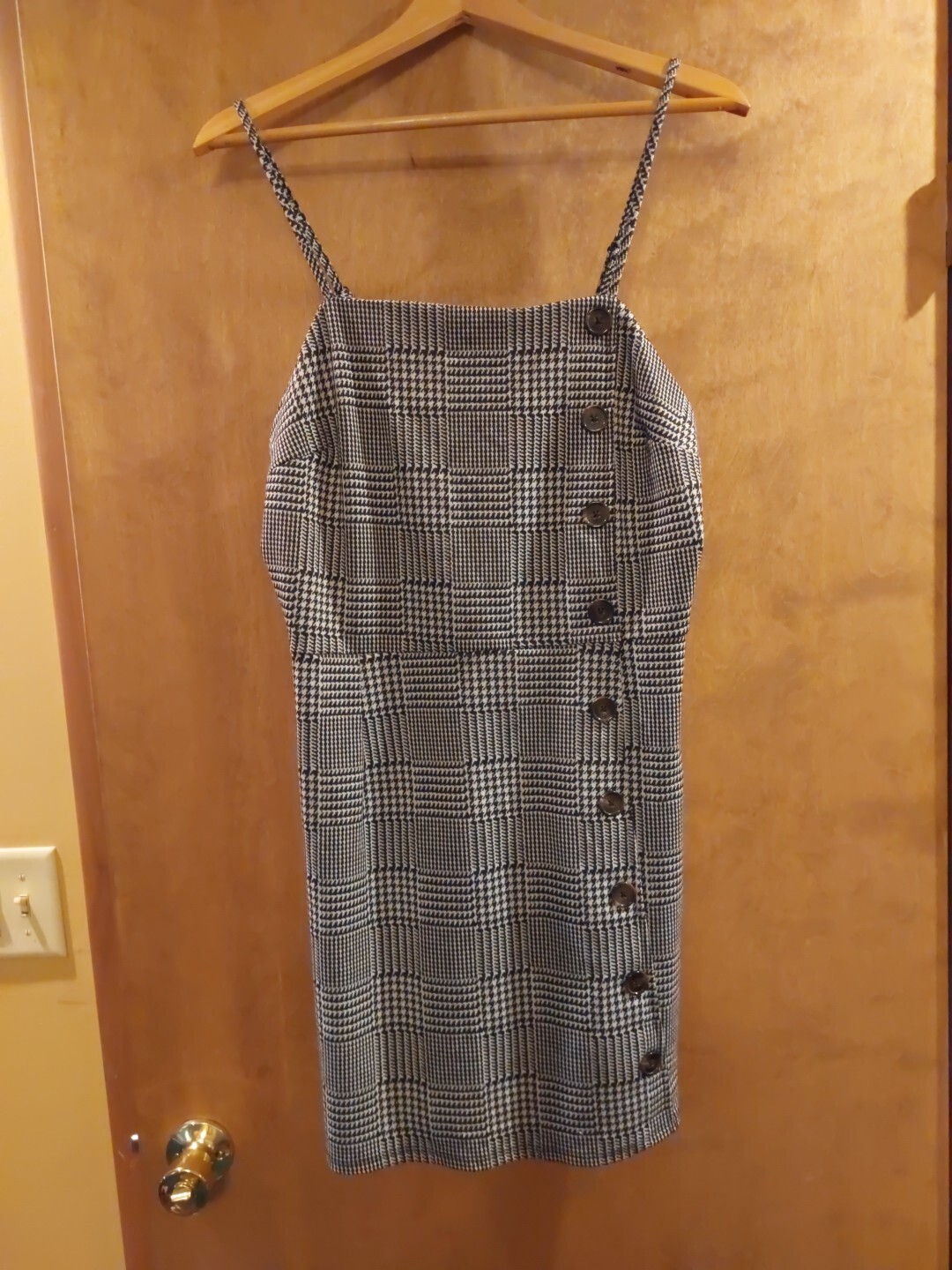 Womens Wild Fable Black & White Plaid Zipper Back Thin Strap Dress Size XL – NEW