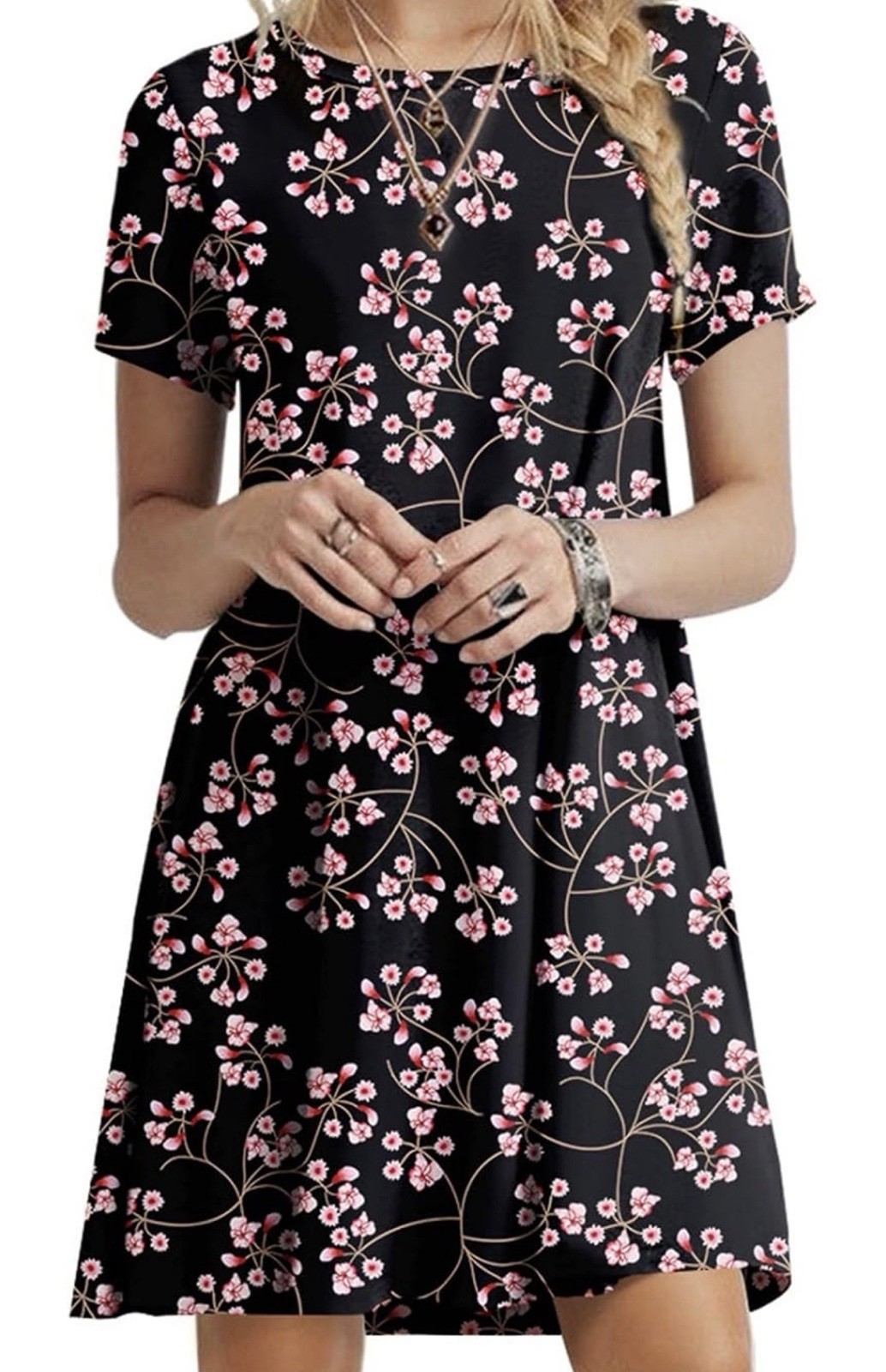 Women’s T Shirt Summer Short Sleeve Casual Swing Dress