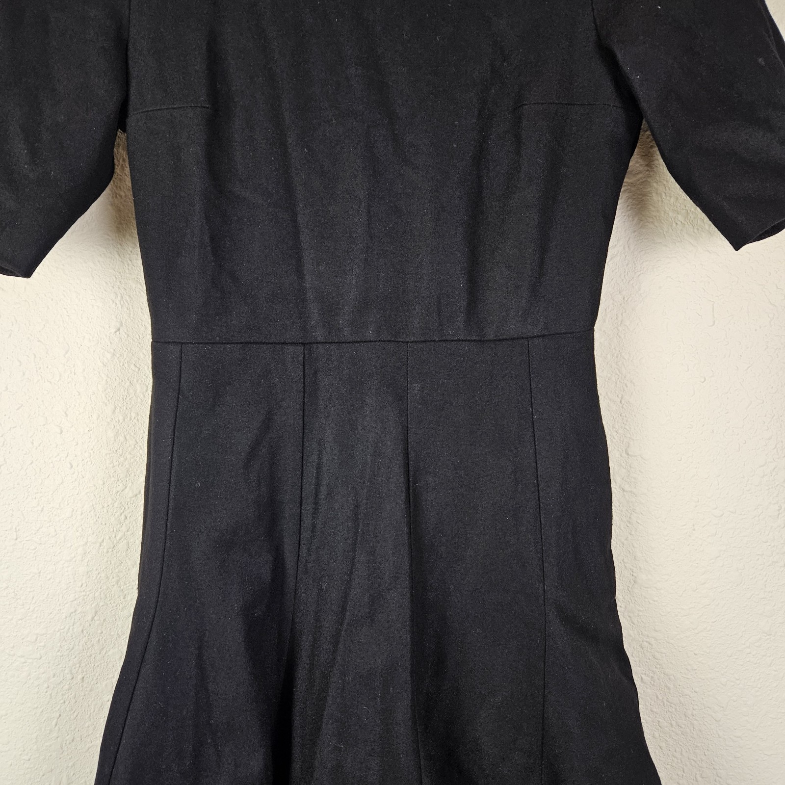 COS High-Neck Fitted-Waist Work Dress in Black Size 2 New