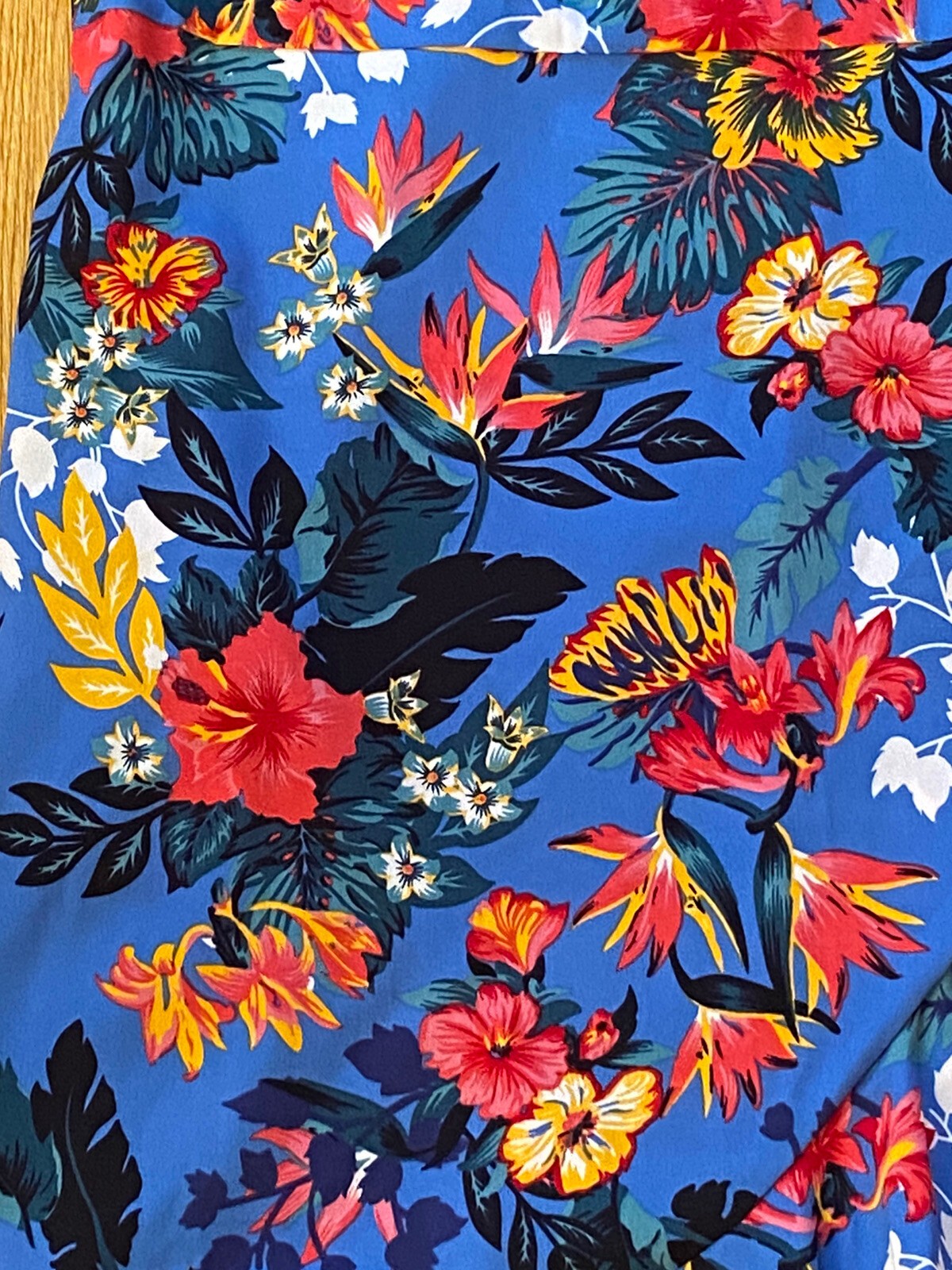 BLUE VANILLA Short Tropical Floral Blue Wrap Dress UK 14 BNWT Flowers