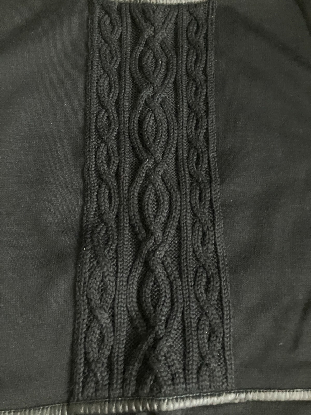 St. John Knit Dress Black Wool Blend Short Sleeve Black Leather Trim Womens Sz 6