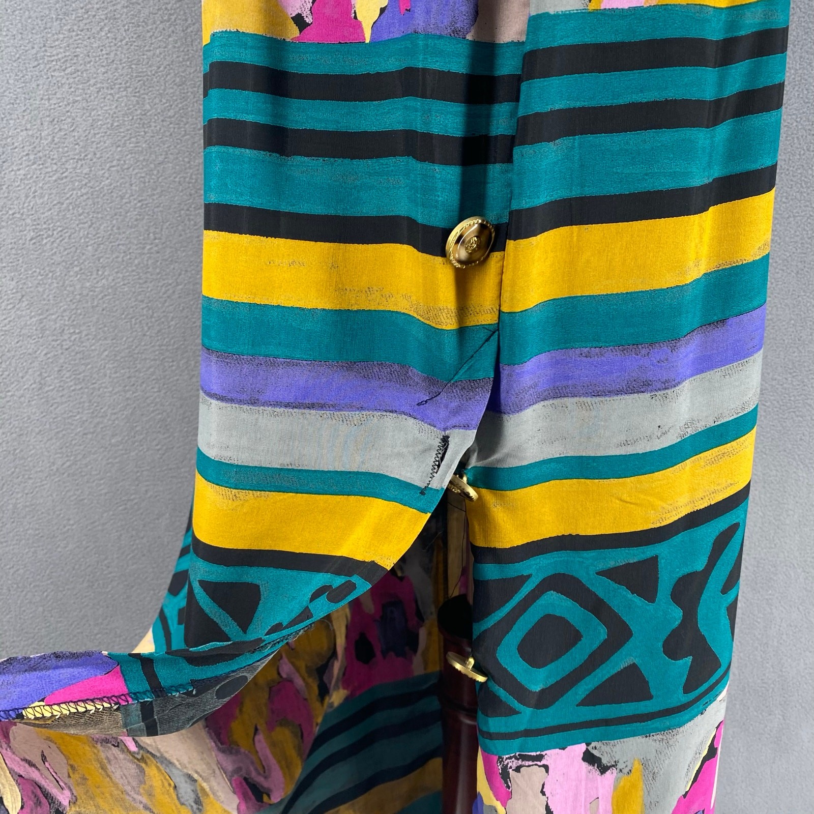 Vtg 80s 90s NOS Artsy Square Neck Sleeveless Pencil Dress S Retro Resort Wear
