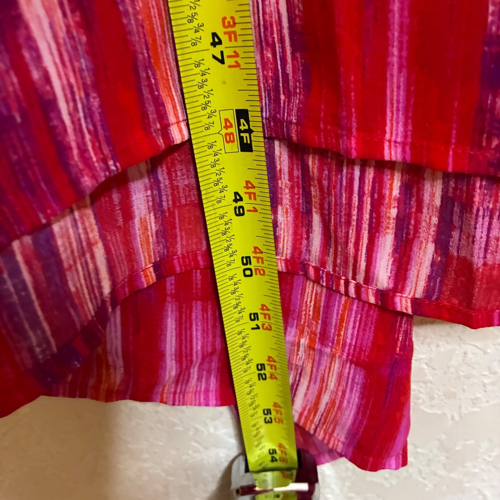 N Natori Illusions Abstract V-Neck Maxi Dress Pink Purple Red 2X GN3351 NEW