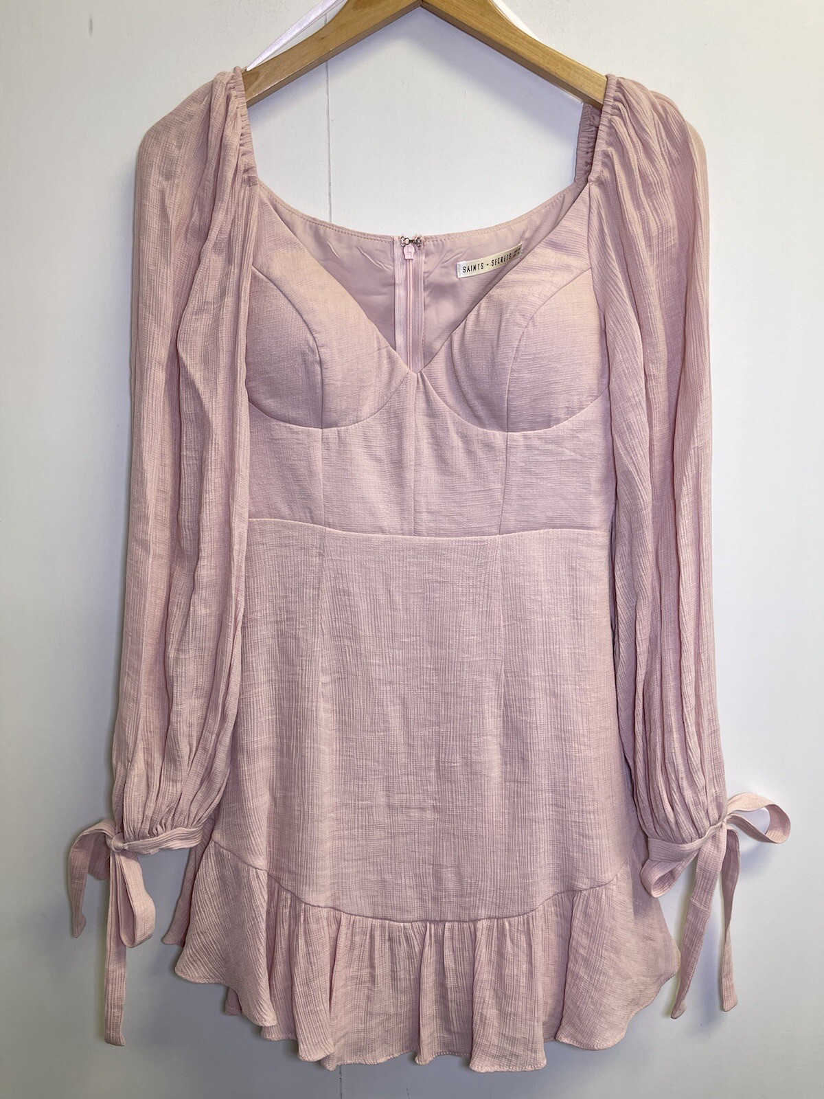 Saints + Secrets Blush Pink Mini Dress Women’s S Long Sleeve