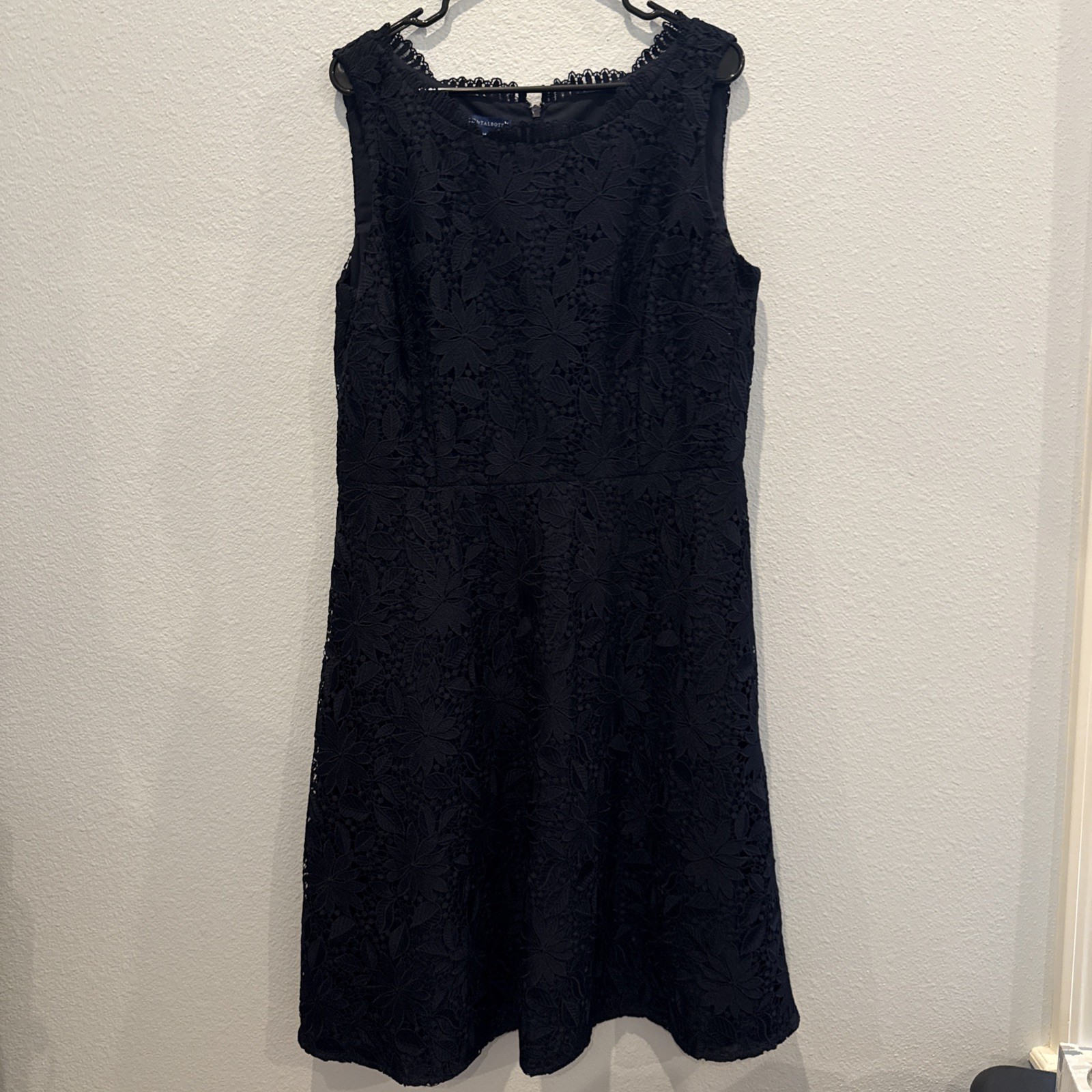 Talbots Lace Dress Women’s 14 Navy Floral Party Classic Holiday