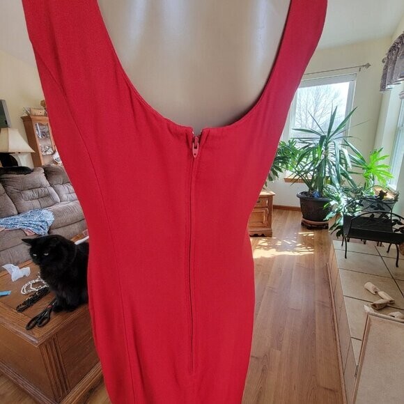 Lois Snyder Dani Max Dress Sleeveless Rayon Vtg Red Sz 10 Y2k Retroglam classic