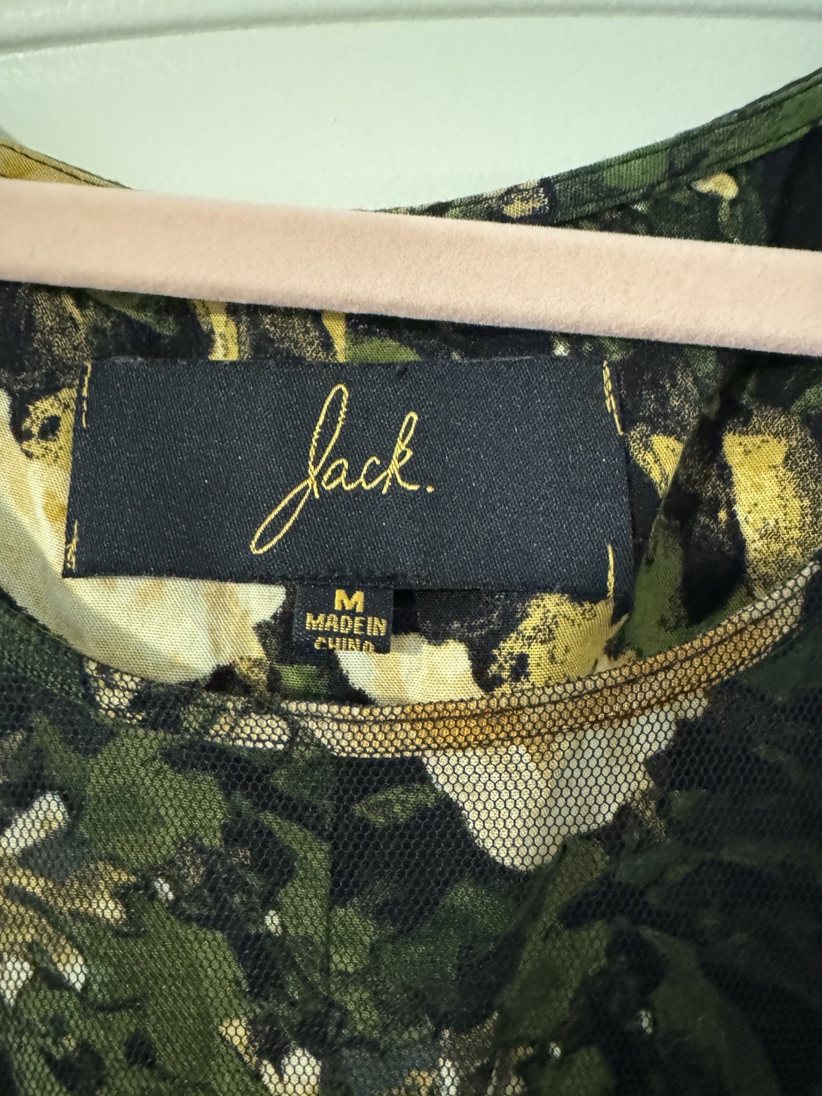 Jack. Floral Fit & Flare Dress with Sheer Mesh Back & Pockets – Size M/ Fits S/M