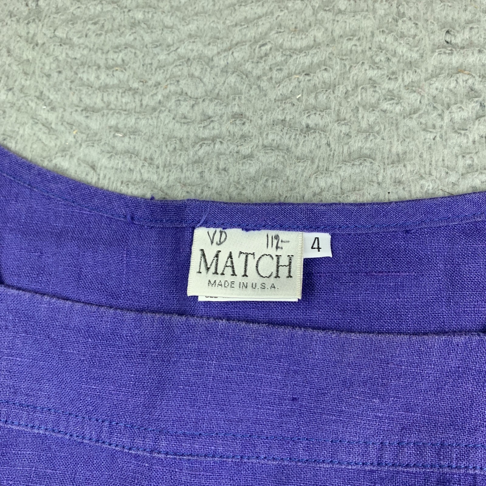 Match USA 100% Linen Maxi Dress Button Side Size 4 USA Vintage Square Neck