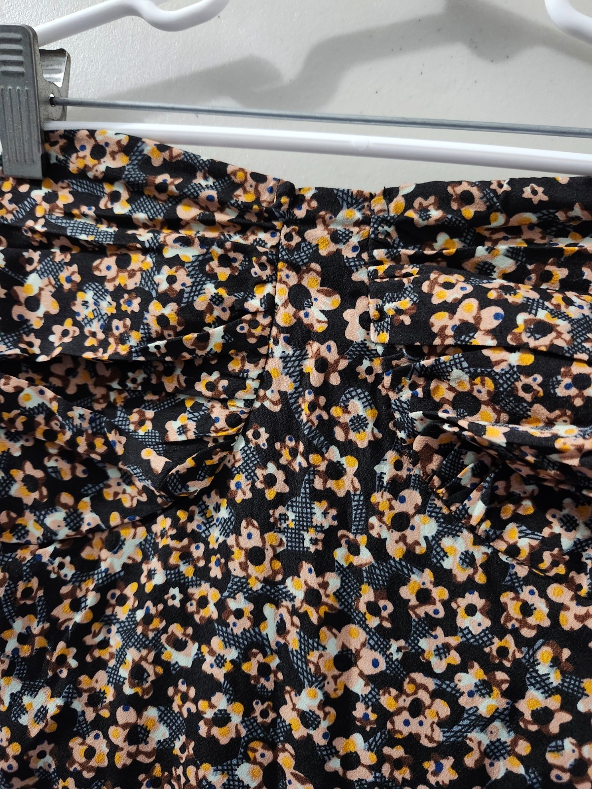 Pacsun LA Hearts Dress Womens L Blue Tube Strapless Mini Floral Babydoll Tie New