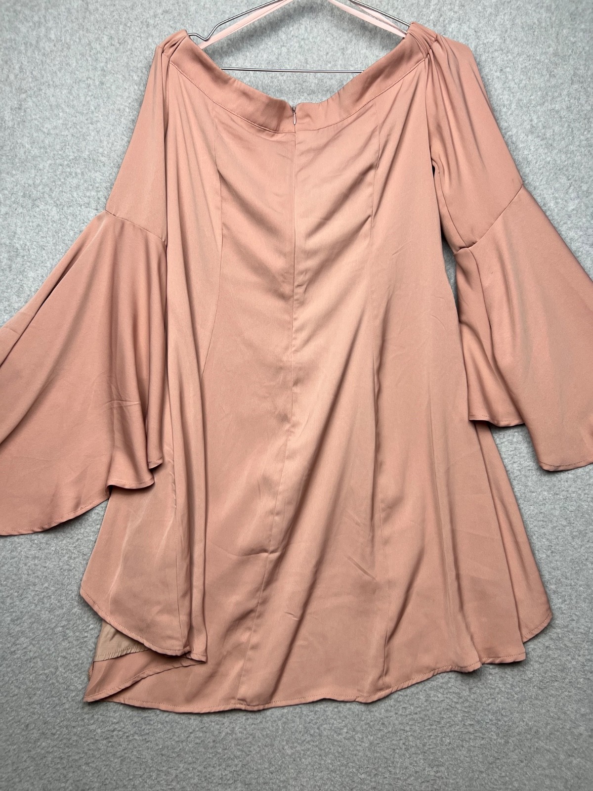 Runaway The Label Off The Shoulder Shift Dress Mauve Size L / 8 Flare Sleeve*