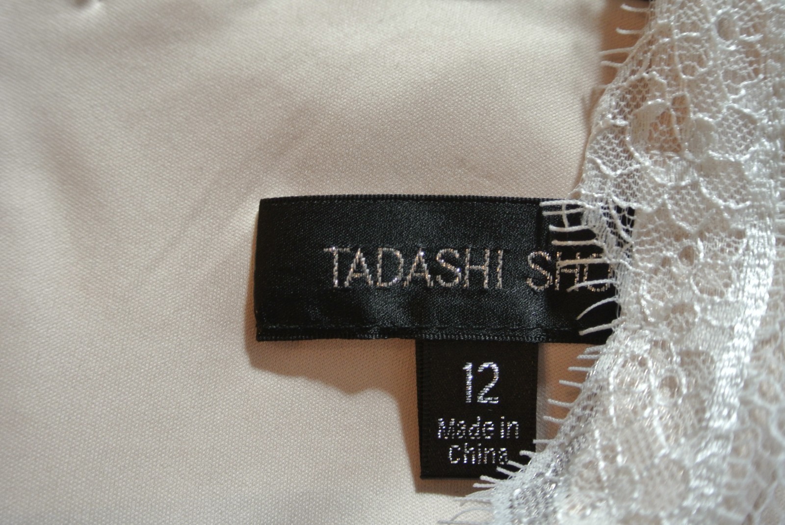NEW, TADASHI SHOJI BEATRICE TEA-LENGTH DRESS in White Sz 12 #MD2069