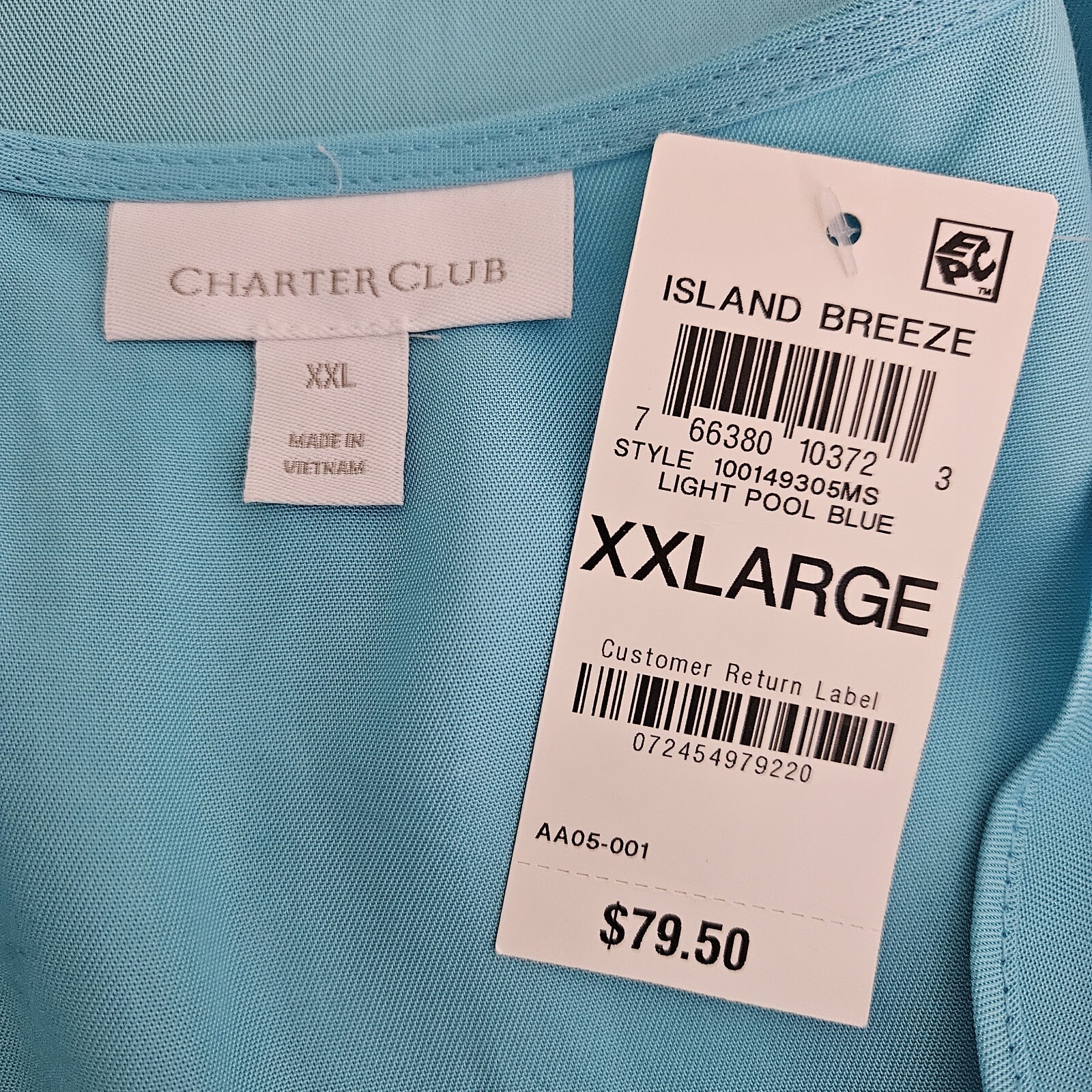 Charter Club HiLo Midi Wrap Dress Pool Blue Short Sleeve V Neck NWT Womens 2XL