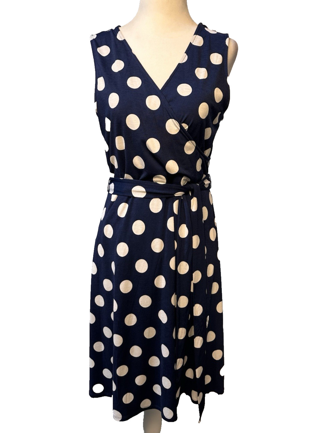 41 Hawthorn Navy & White Polka Dot Dress Preppy Old Money Size M