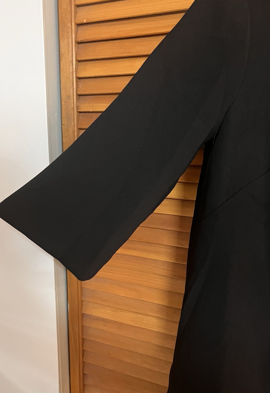 BCBGeneration Black Shift Dress XS 3/4 Bell Sleeve Minimalist Tunic Career