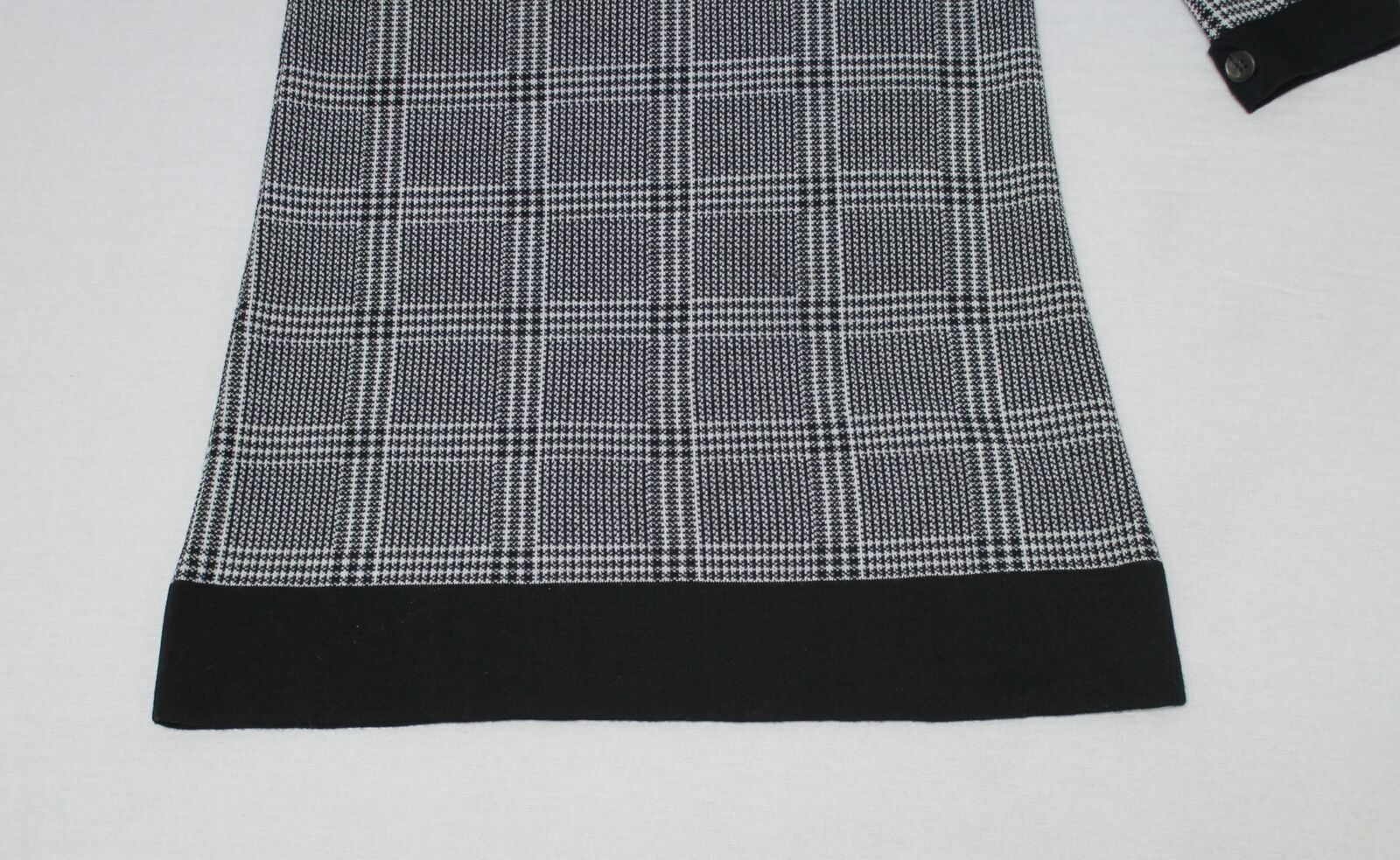 Peter Millar Black White Wool Plaid Turtleneck Sweater Dress Size M