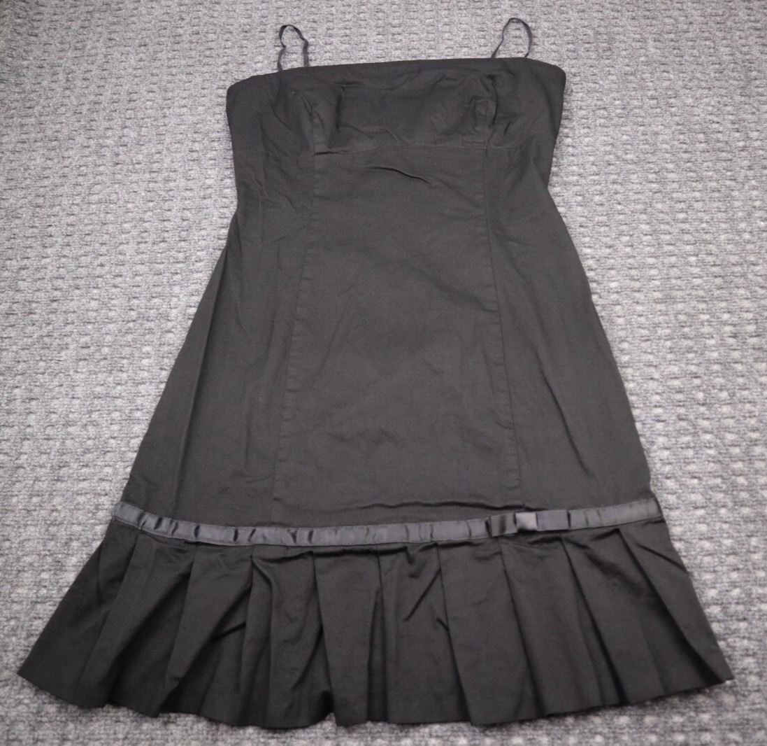 Lipstick Mini Strapless Tuxedo Dress LBD Women’s Size M Black Flared Back Zip