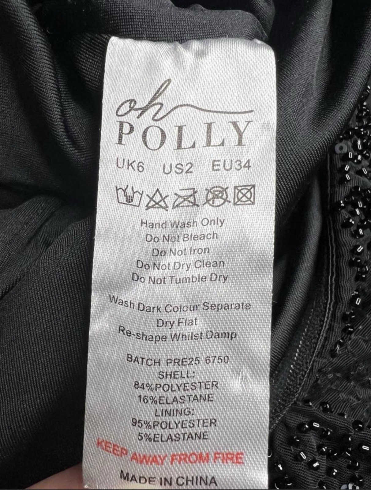 Oh, Polly La Rochette Beaded Bandeau Cowl Neck Maxi Dress Black, Size 2
