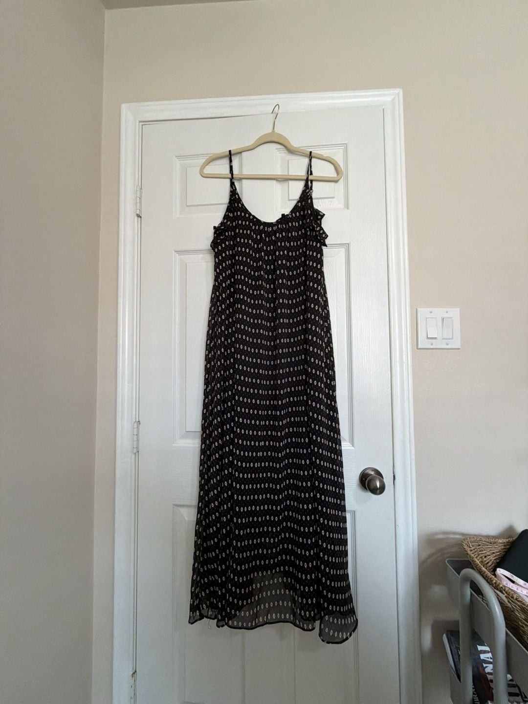 Who What Wear Spaghetti Strap Printed Chiffon Maxi Dress